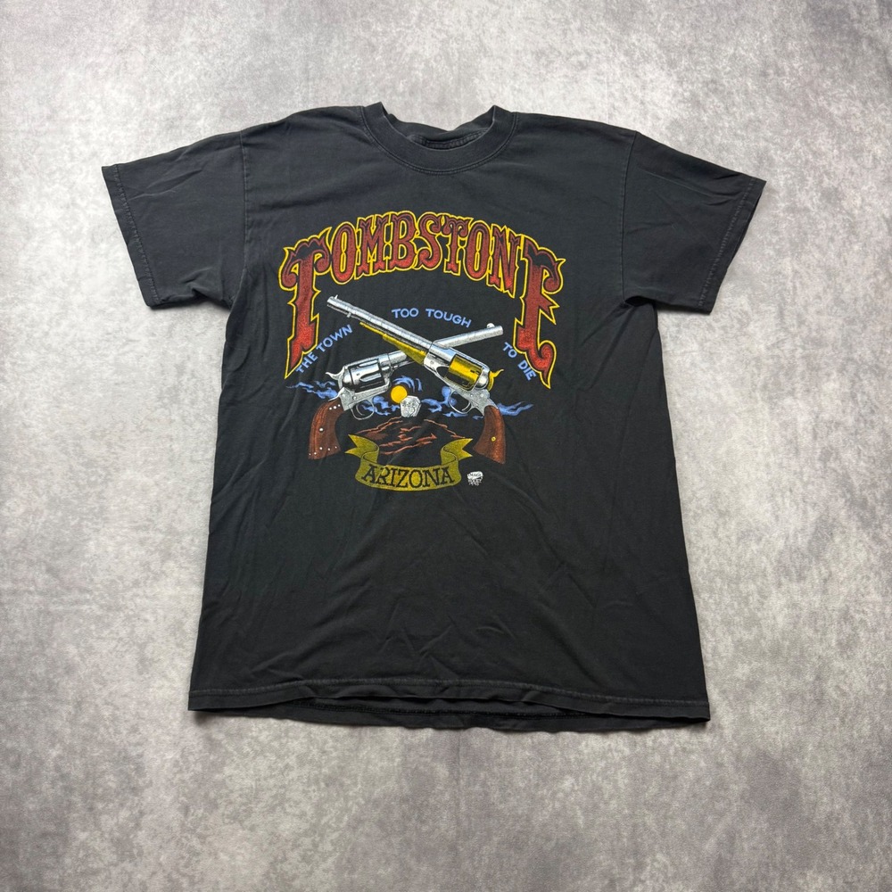 Tombstone Arizona Graphic T-Shirt Mens Medium Black Western Souvenir Tee